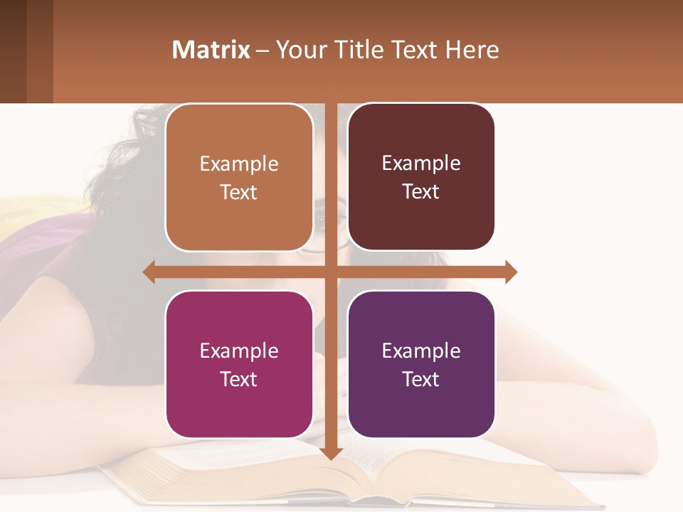 A Woman Laying On A Table With A Book In Front Of Her PowerPoint Template
