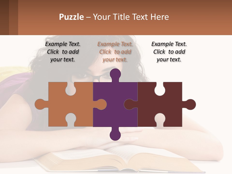 A Woman Laying On A Table With A Book In Front Of Her PowerPoint Template