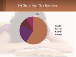 A Woman Laying On A Table With A Book In Front Of Her PowerPoint Template