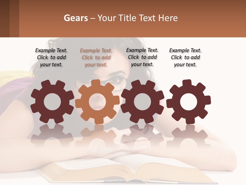 A Woman Laying On A Table With A Book In Front Of Her PowerPoint Template