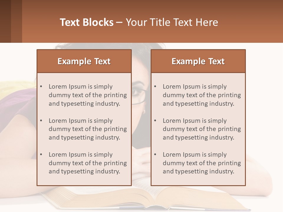 A Woman Laying On A Table With A Book In Front Of Her PowerPoint Template