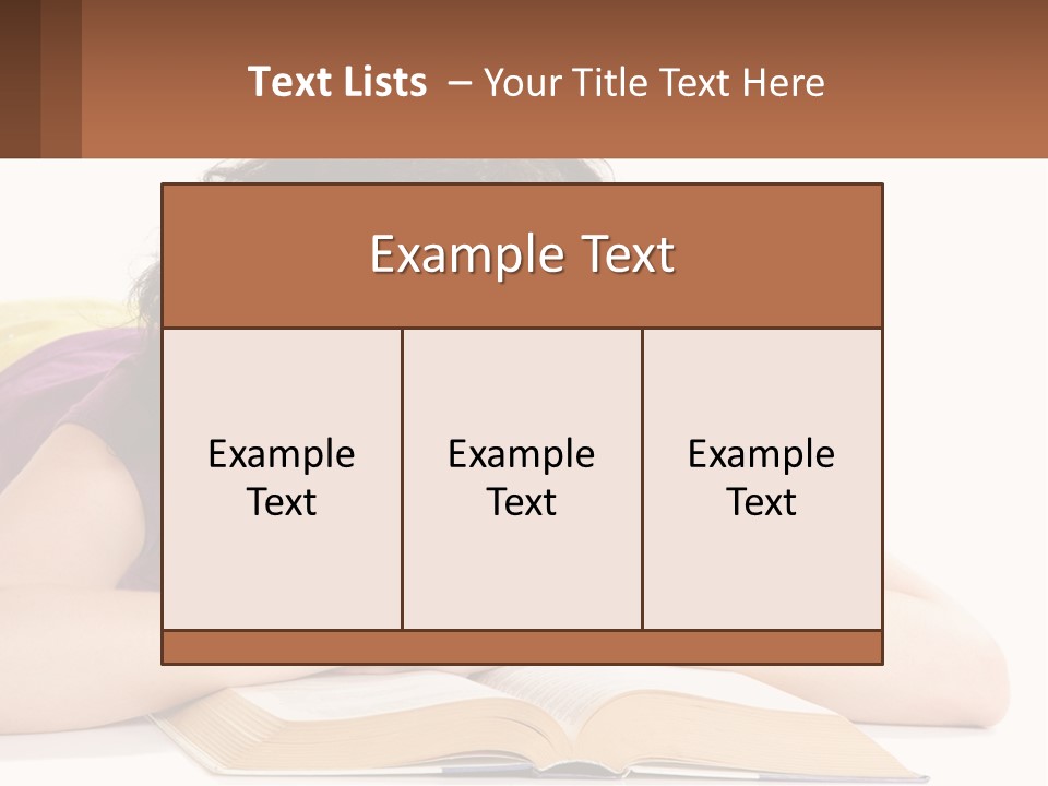 A Woman Laying On A Table With A Book In Front Of Her PowerPoint Template