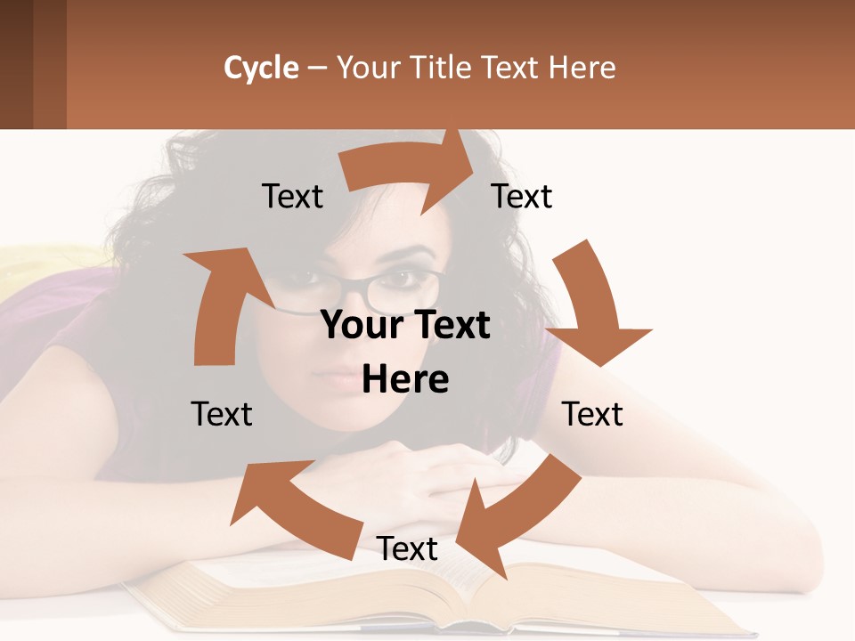 A Woman Laying On A Table With A Book In Front Of Her PowerPoint Template