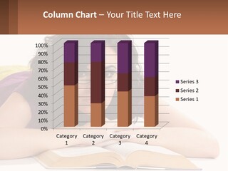 A Woman Laying On A Table With A Book In Front Of Her PowerPoint Template