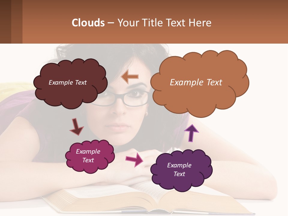 A Woman Laying On A Table With A Book In Front Of Her PowerPoint Template