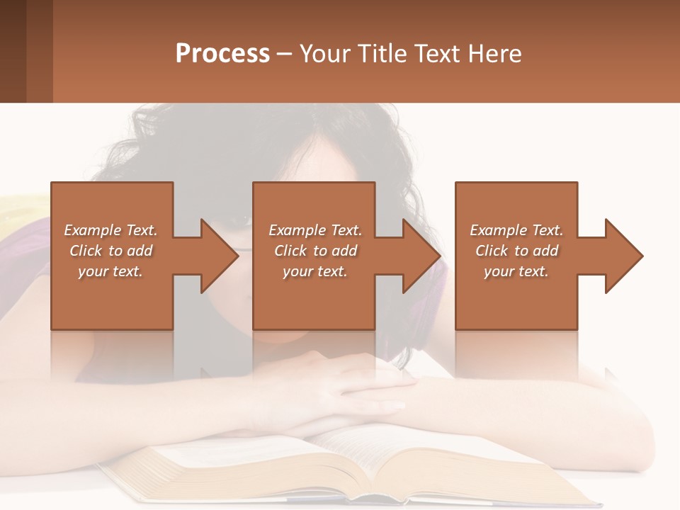 A Woman Laying On A Table With A Book In Front Of Her PowerPoint Template