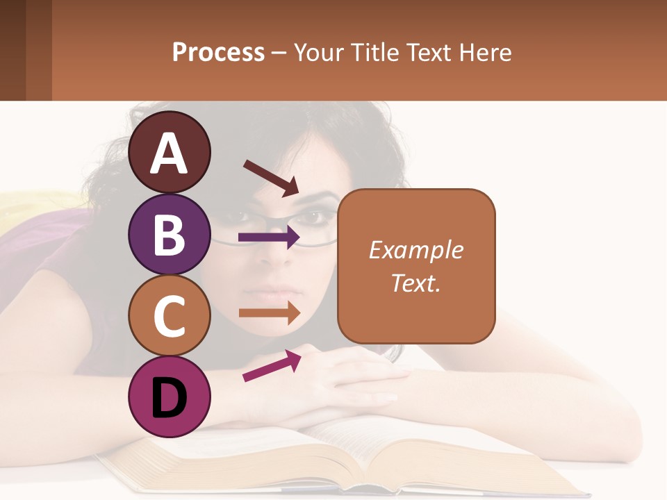 A Woman Laying On A Table With A Book In Front Of Her PowerPoint Template