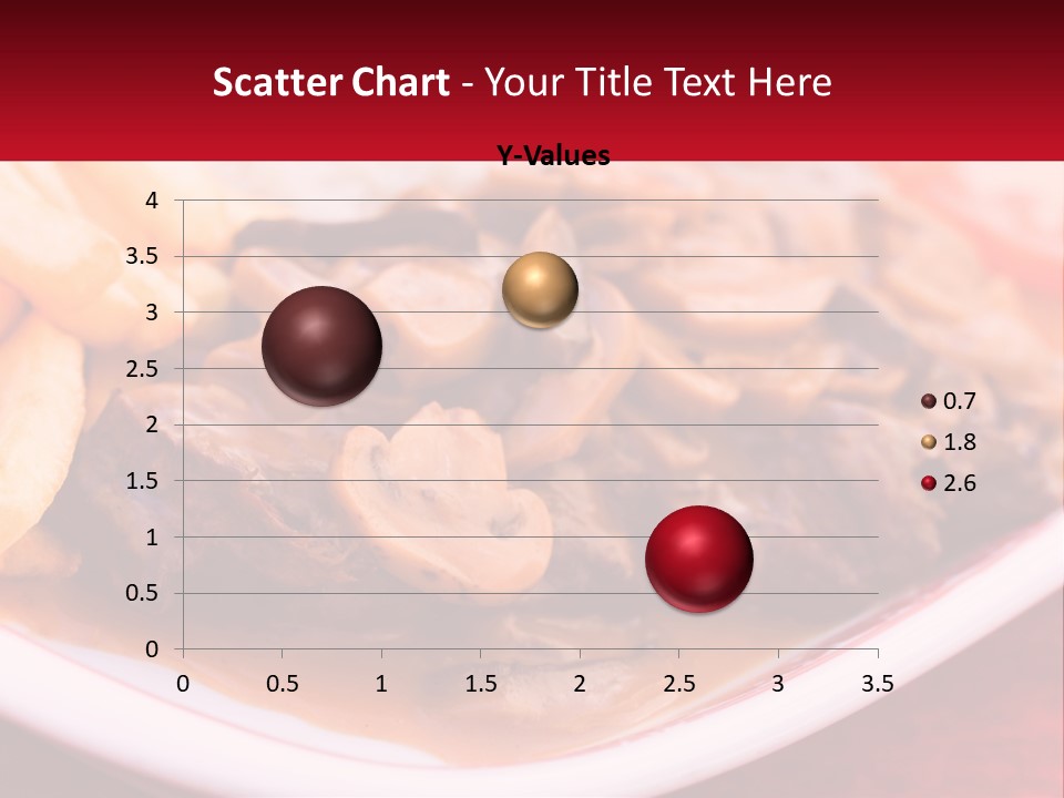A Plate Of Food With Meat And Mushrooms On It PowerPoint Template