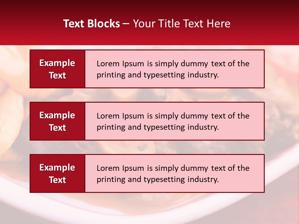 A Plate Of Food With Meat And Mushrooms On It PowerPoint Template