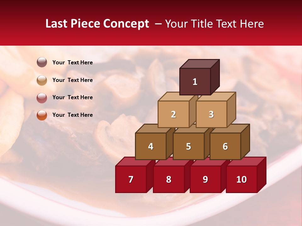 A Plate Of Food With Meat And Mushrooms On It PowerPoint Template