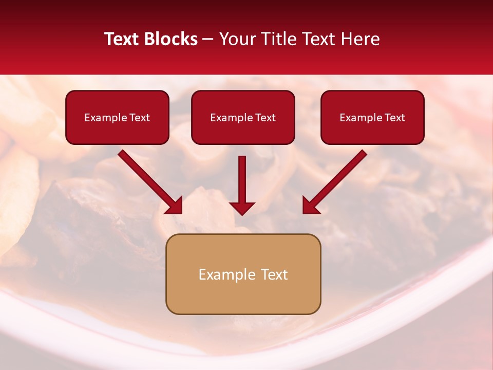 A Plate Of Food With Meat And Mushrooms On It PowerPoint Template