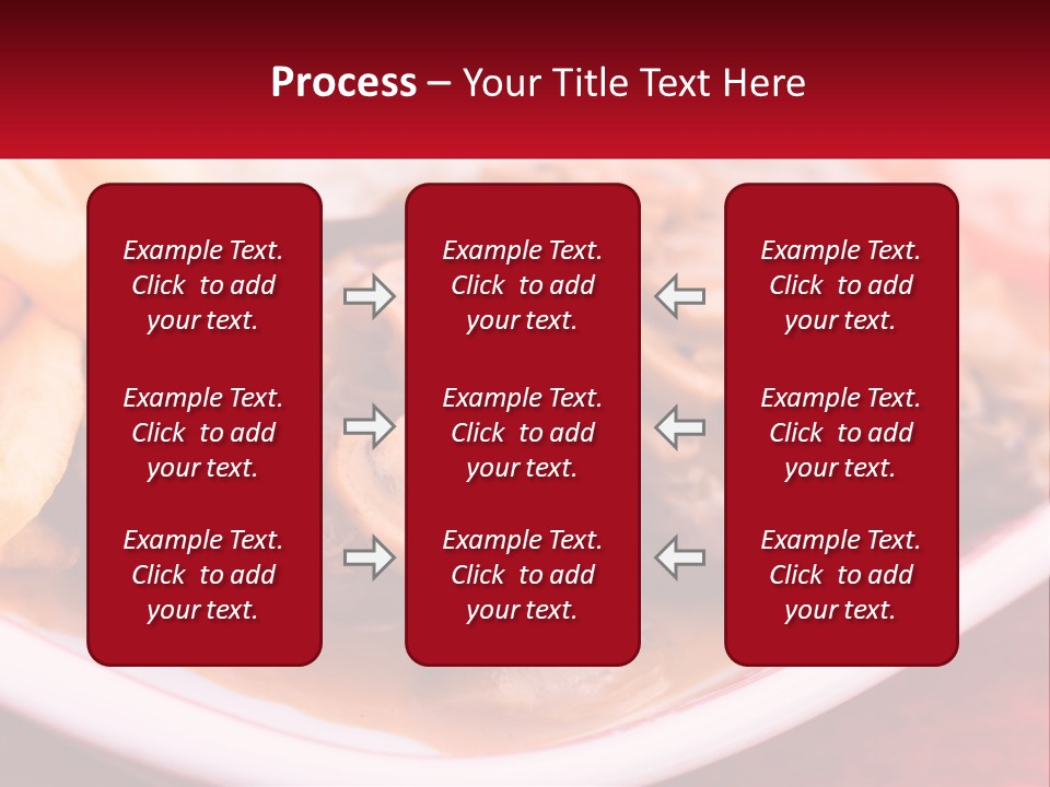 A Plate Of Food With Meat And Mushrooms On It PowerPoint Template