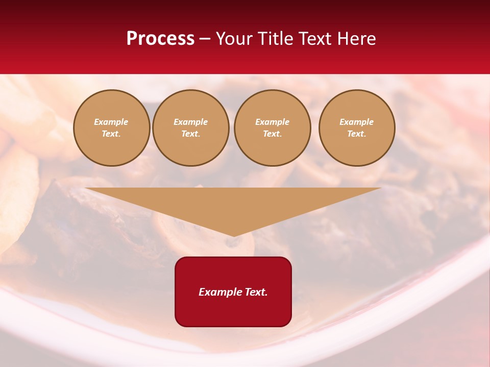 A Plate Of Food With Meat And Mushrooms On It PowerPoint Template