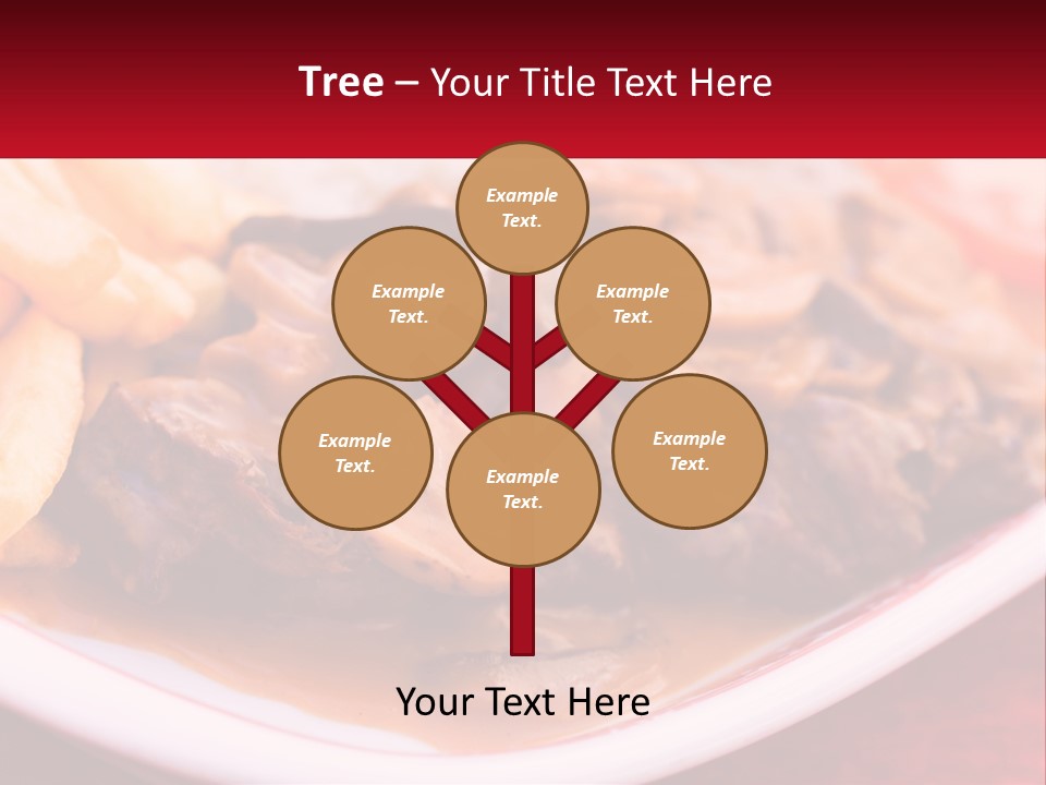 A Plate Of Food With Meat And Mushrooms On It PowerPoint Template