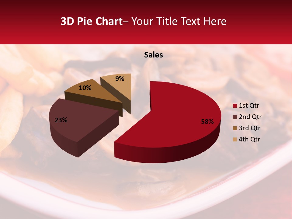 A Plate Of Food With Meat And Mushrooms On It PowerPoint Template