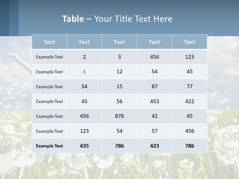 Two Children Jumping In A Field Of Dandelions PowerPoint Template