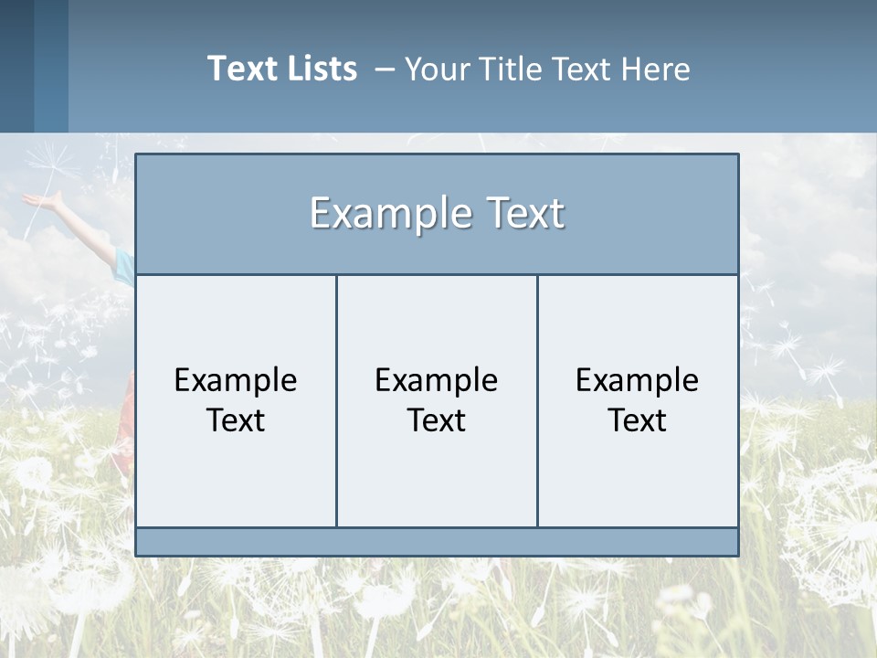 Two Children Jumping In A Field Of Dandelions PowerPoint Template