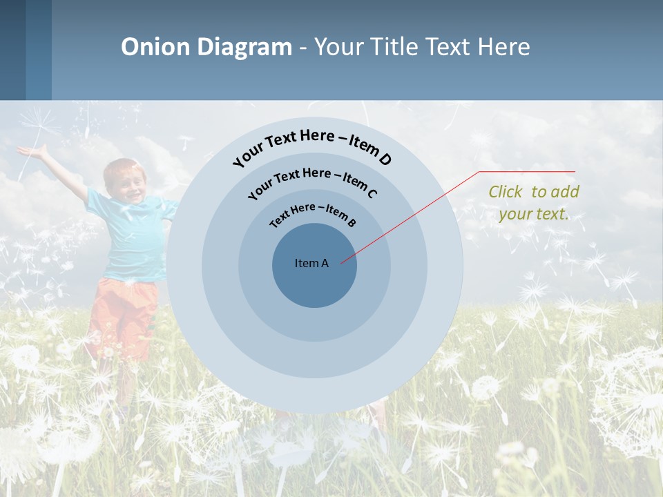 Two Children Jumping In A Field Of Dandelions PowerPoint Template