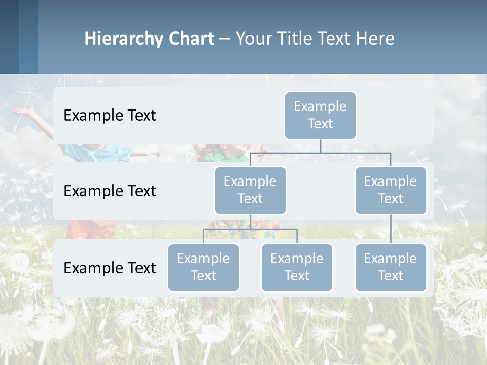 Two Children Jumping In A Field Of Dandelions PowerPoint Template