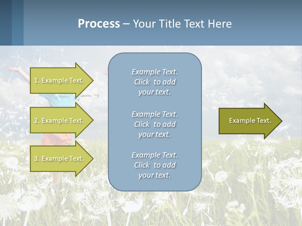 Two Children Jumping In A Field Of Dandelions PowerPoint Template