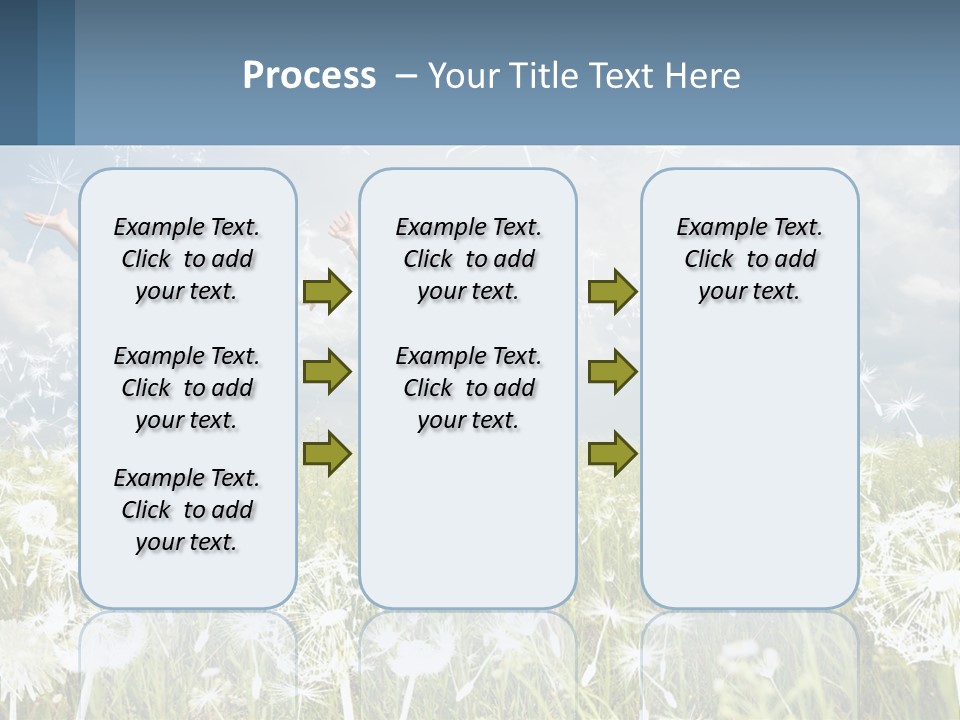 Two Children Jumping In A Field Of Dandelions PowerPoint Template