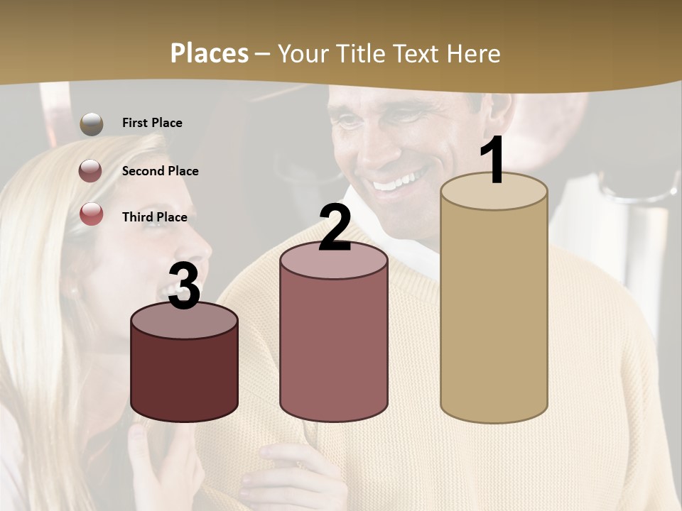 A Man And A Woman Talking In A Kitchen PowerPoint Template