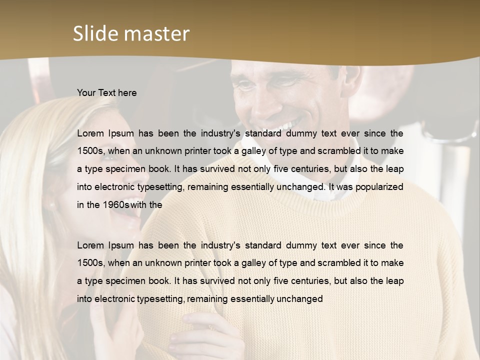 A Man And A Woman Talking In A Kitchen PowerPoint Template