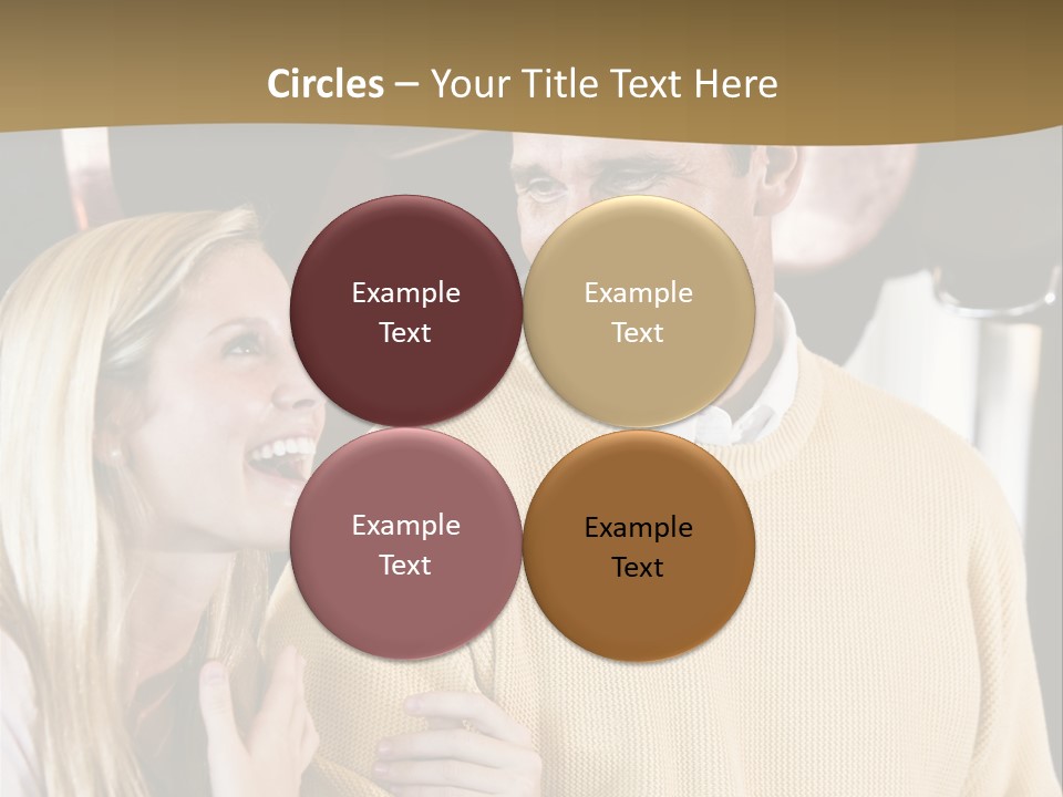 A Man And A Woman Talking In A Kitchen PowerPoint Template