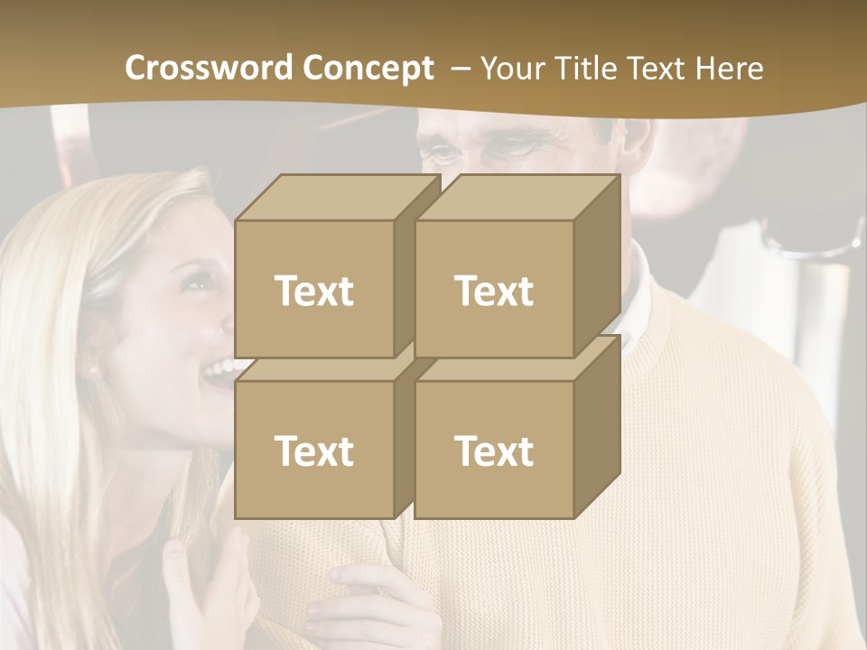 A Man And A Woman Talking In A Kitchen PowerPoint Template