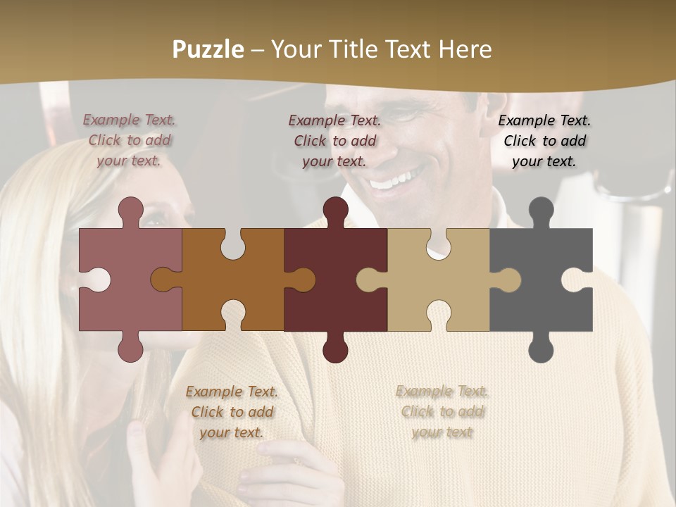 A Man And A Woman Talking In A Kitchen PowerPoint Template