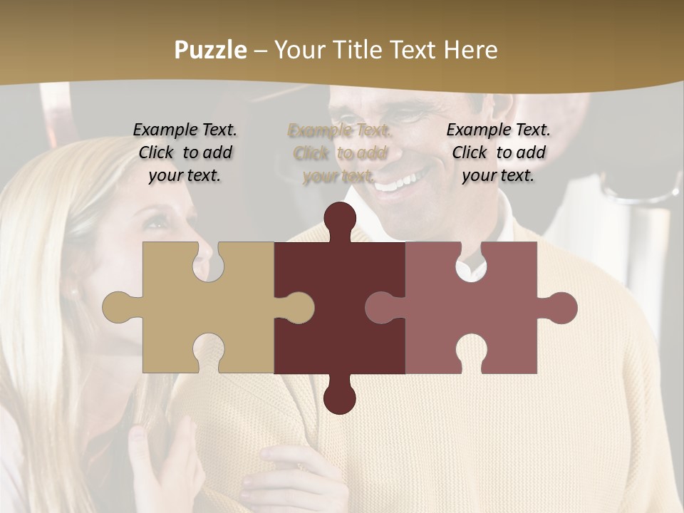 A Man And A Woman Talking In A Kitchen PowerPoint Template