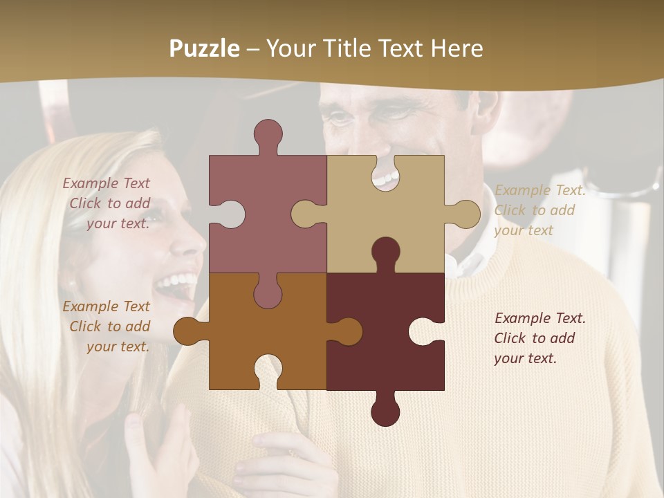 A Man And A Woman Talking In A Kitchen PowerPoint Template