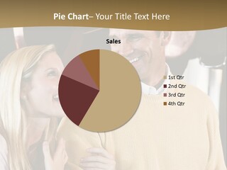 A Man And A Woman Talking In A Kitchen PowerPoint Template