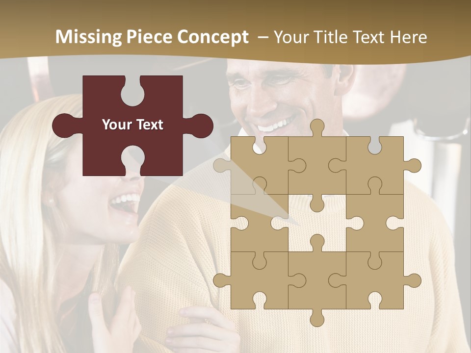 A Man And A Woman Talking In A Kitchen PowerPoint Template