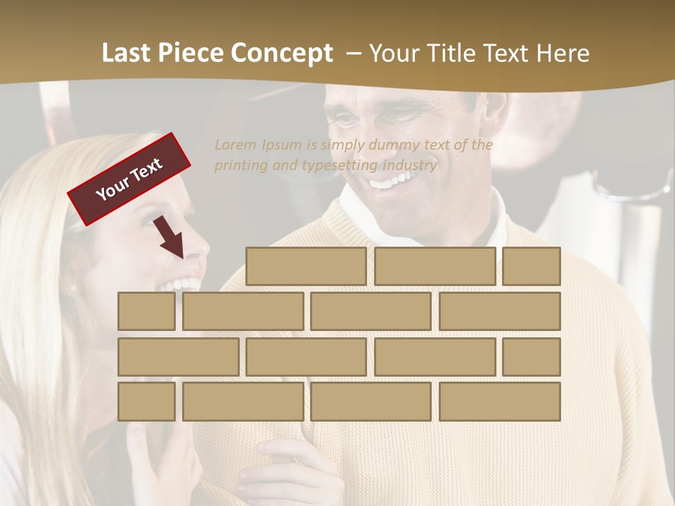 A Man And A Woman Talking In A Kitchen PowerPoint Template