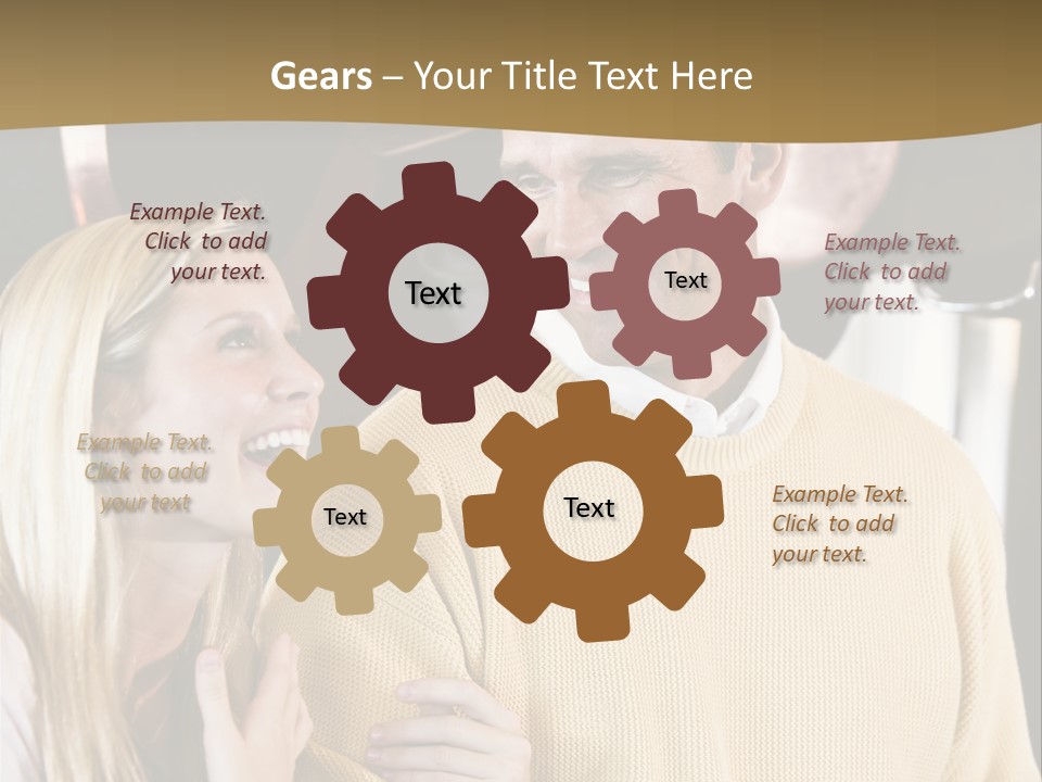 A Man And A Woman Talking In A Kitchen PowerPoint Template