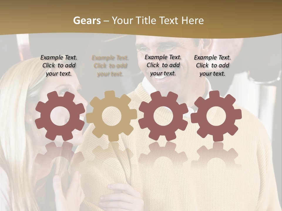 A Man And A Woman Talking In A Kitchen PowerPoint Template