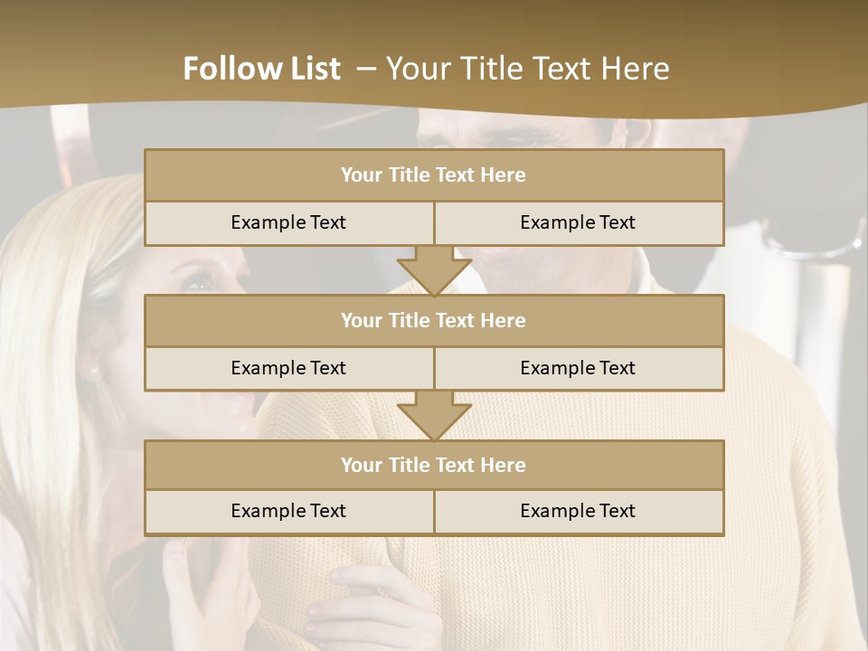 A Man And A Woman Talking In A Kitchen PowerPoint Template