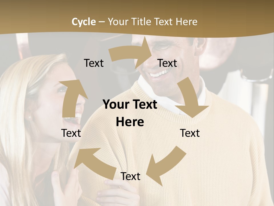 A Man And A Woman Talking In A Kitchen PowerPoint Template