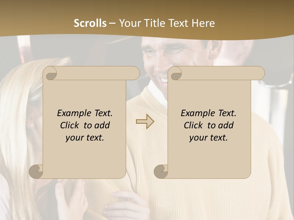 A Man And A Woman Talking In A Kitchen PowerPoint Template