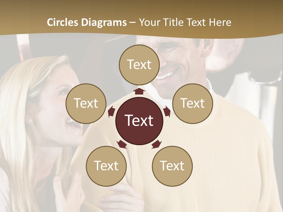 A Man And A Woman Talking In A Kitchen PowerPoint Template