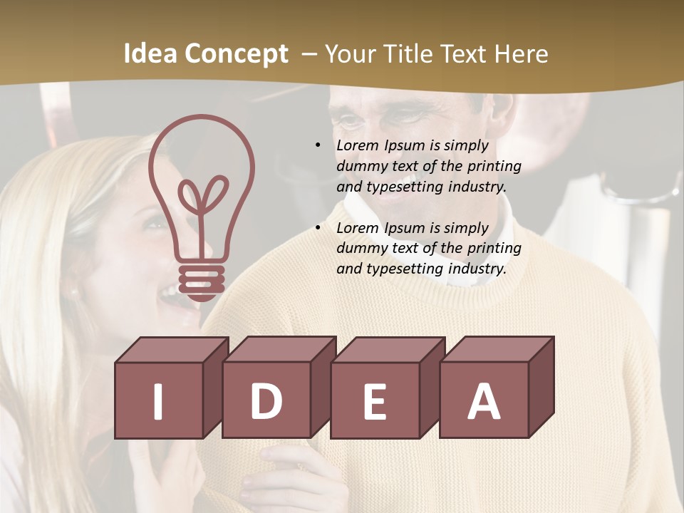 A Man And A Woman Talking In A Kitchen PowerPoint Template