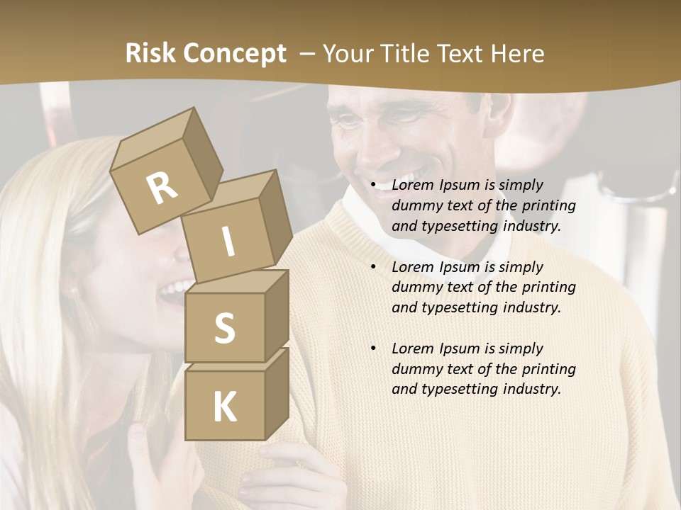 A Man And A Woman Talking In A Kitchen PowerPoint Template