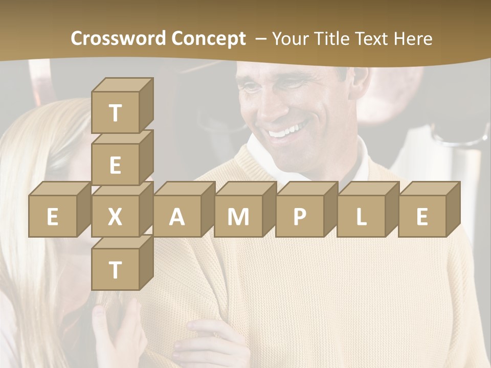 A Man And A Woman Talking In A Kitchen PowerPoint Template