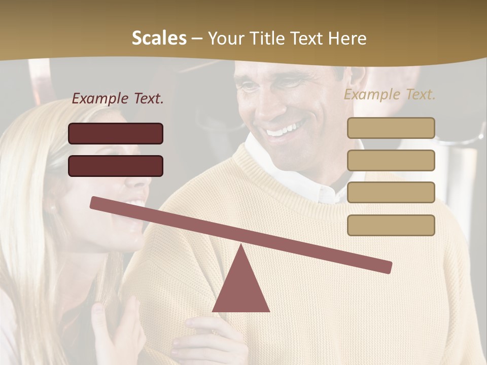 A Man And A Woman Talking In A Kitchen PowerPoint Template