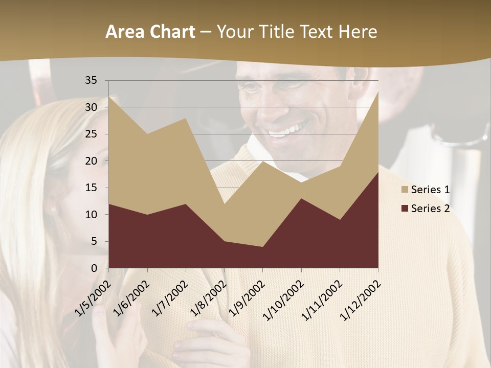 A Man And A Woman Talking In A Kitchen PowerPoint Template