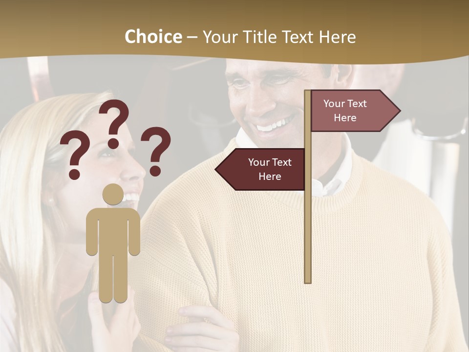 A Man And A Woman Talking In A Kitchen PowerPoint Template