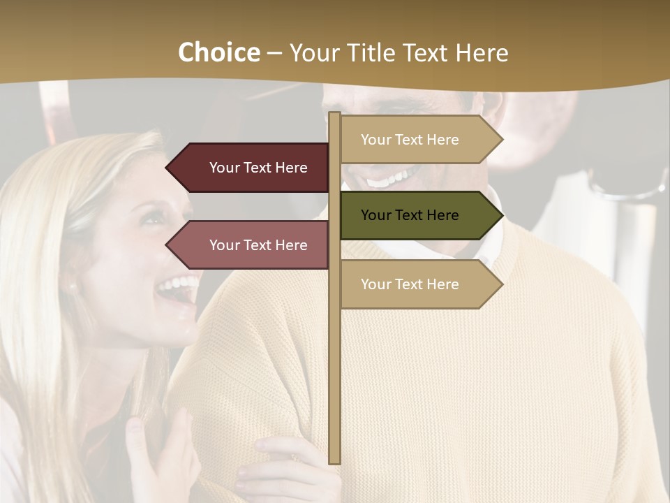 A Man And A Woman Talking In A Kitchen PowerPoint Template