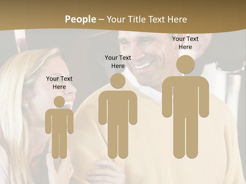 A Man And A Woman Talking In A Kitchen PowerPoint Template