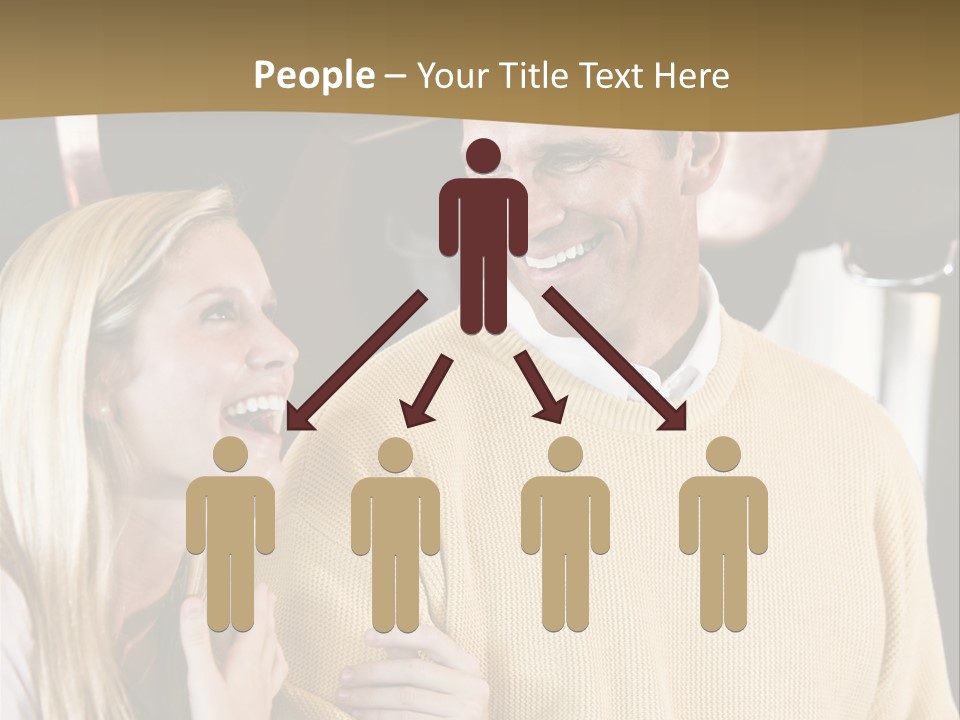 A Man And A Woman Talking In A Kitchen PowerPoint Template